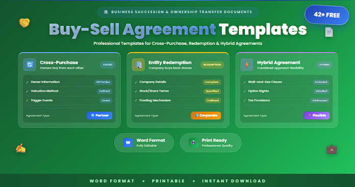 Free buy-sell agreement templates and samples in Word