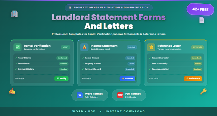 Free landlord statement forms and letters in Word and PDF