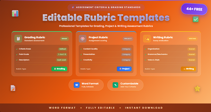 Free editable rubric templates Word