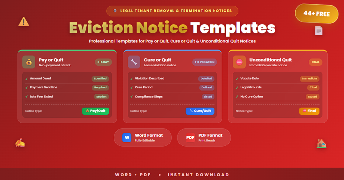 Free eviction notice templates in Word and PDF