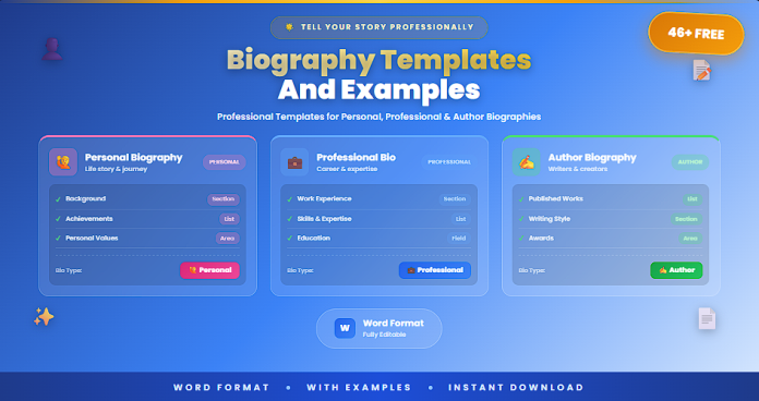 Free biography templates Word