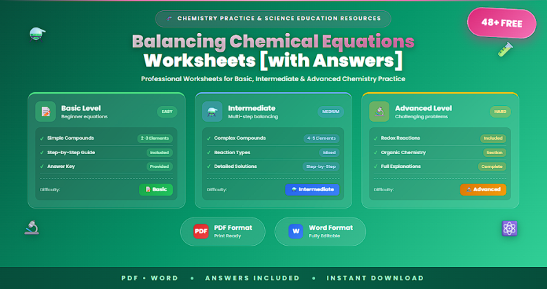 48+ Free Balancing Chemical Equations Worksheets [with Answers] In PDF ...