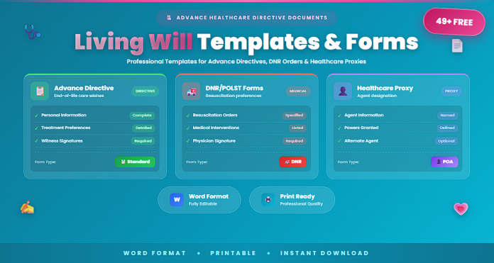 Free living will templates and forms in Word