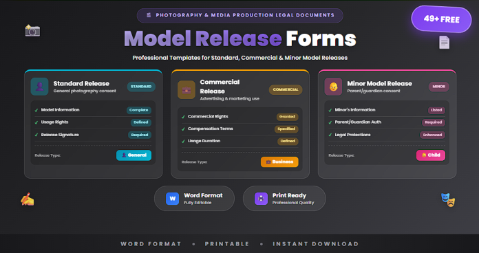 Free model release forms in Word