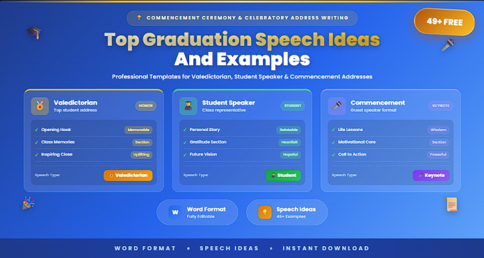 Free graduation speech ideas and examples Word